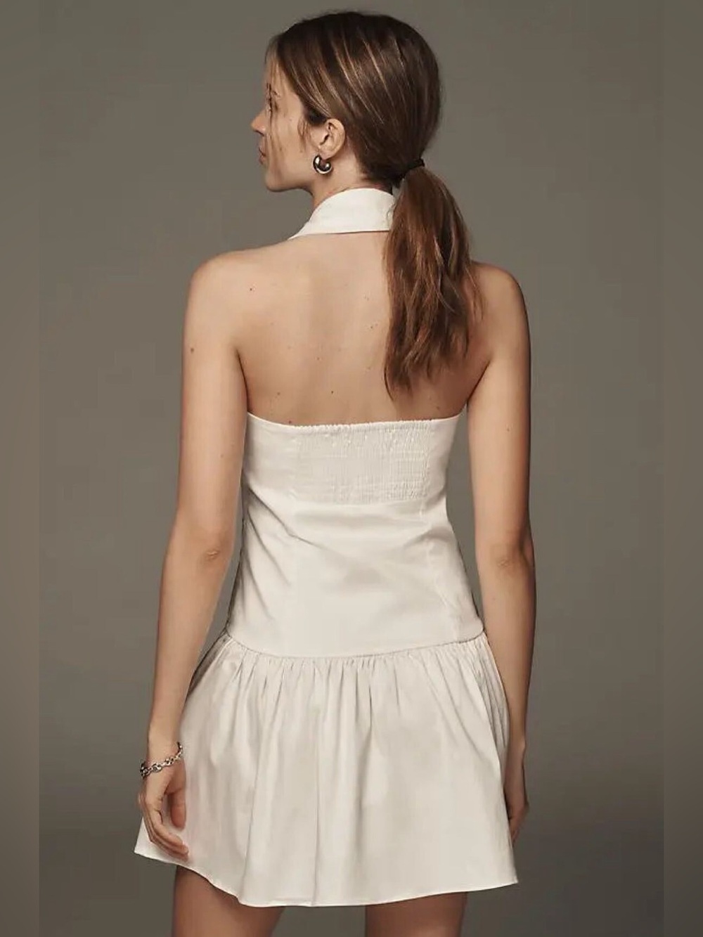 Anthropologie Cream Halter Mini Dress - Picture 2 of 7